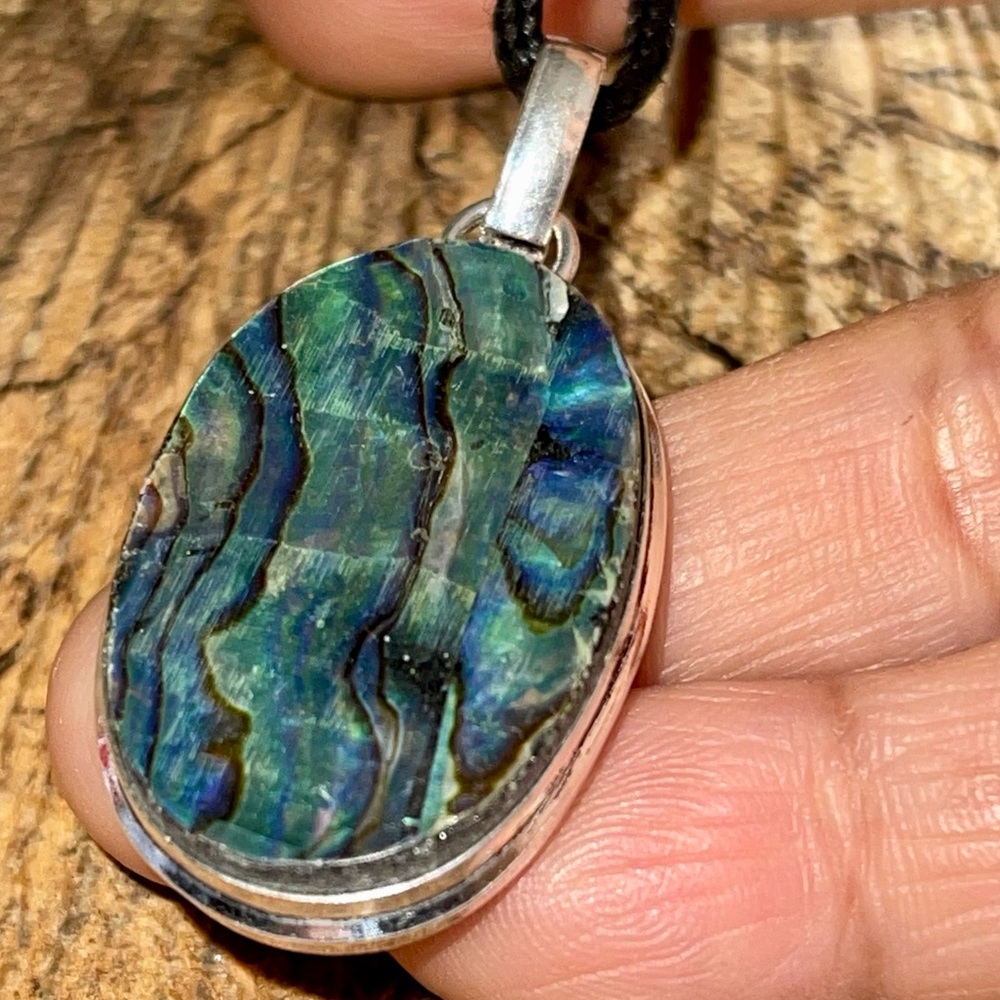 Iridescent Abalone Shell Pendant 1 7/8” - Picture 12 of 17